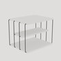Hanah Home Mesa Lateral 2 Niveles Blanco y Negro 50x33x40cm